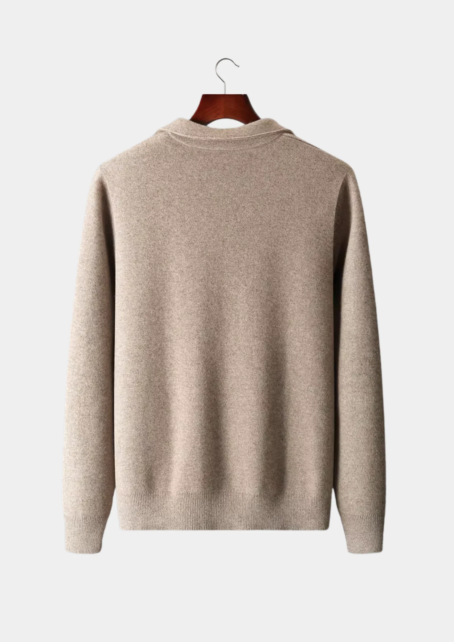 EXTRA-FINE MERINO WOOL ZIP POLO CARDIGAN - Image 3