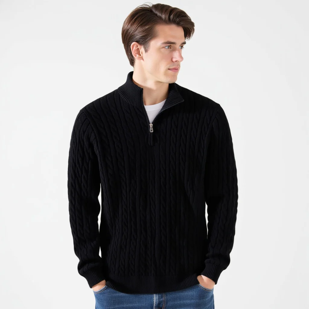 TAEBAEK Zipped Cable Sweater - Image 10