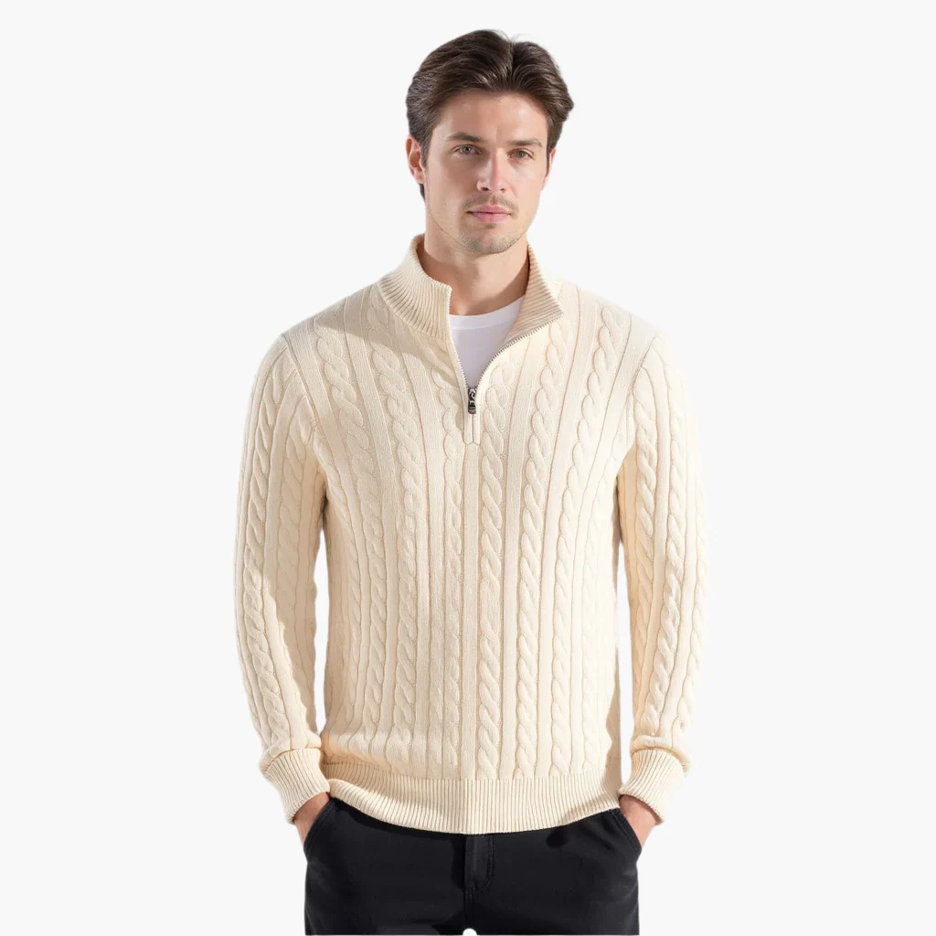 TAEBAEK Zipped Cable Sweater - Image 12