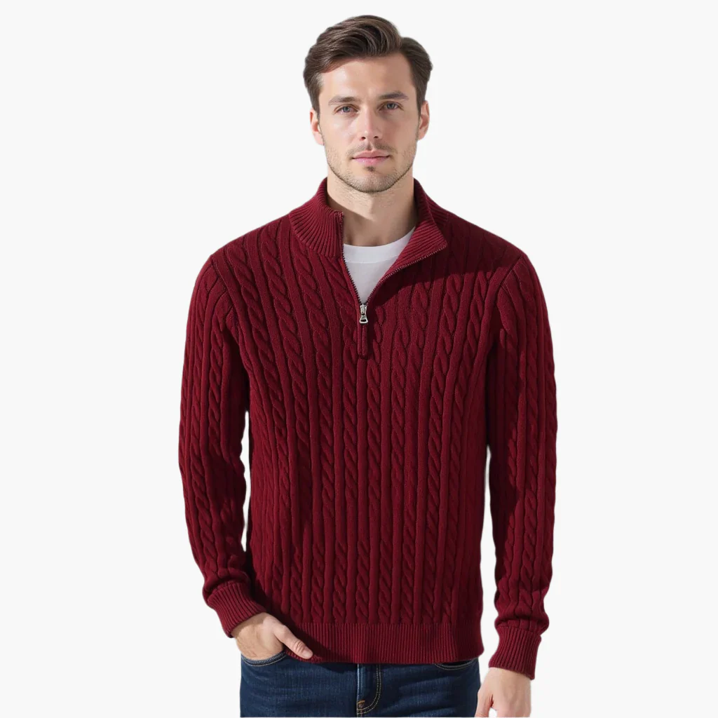 TAEBAEK Zipped Cable Sweater - Image 8